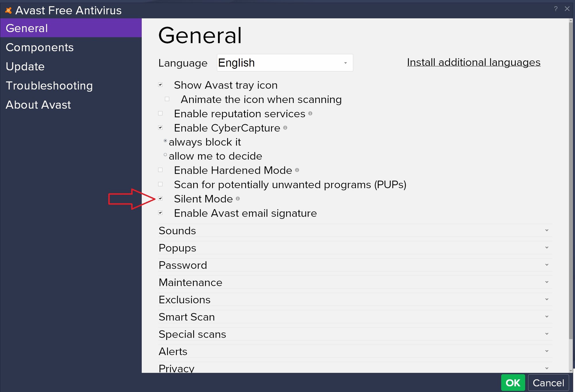 avast enable hardened mode