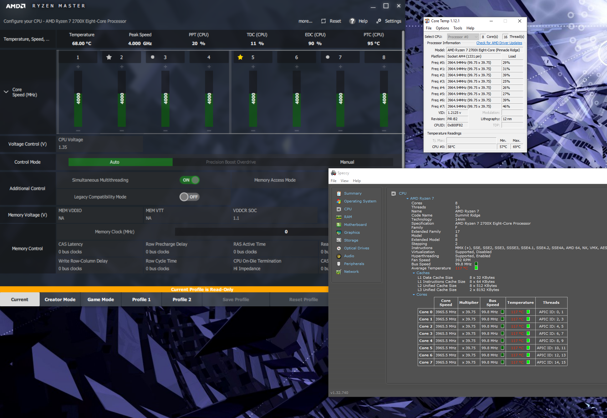 does speccy report ryzen 1700x correctly