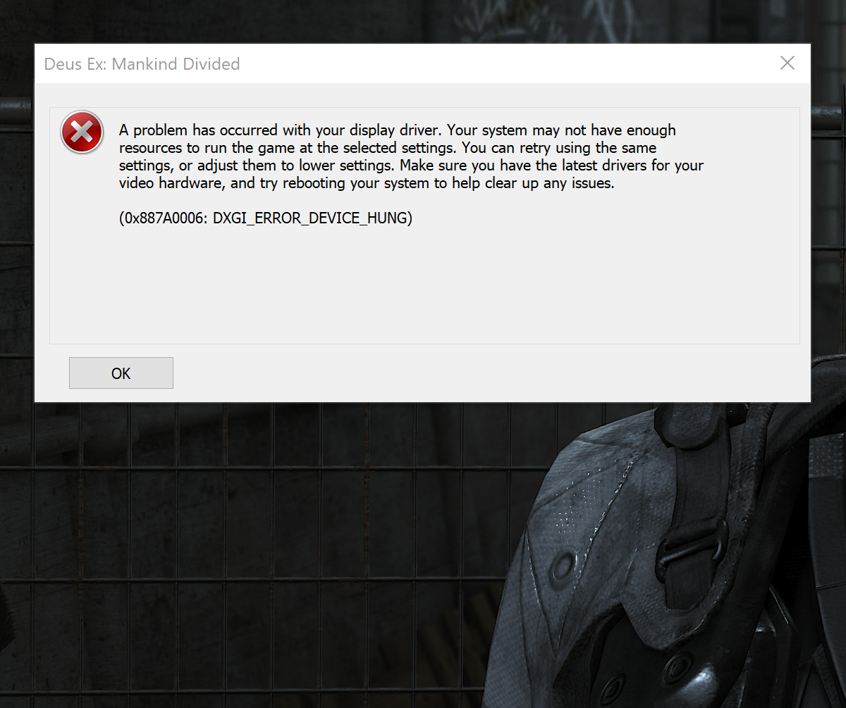 Anyone Get This Message In Deus Ex Mankind Divided H Ard Forum