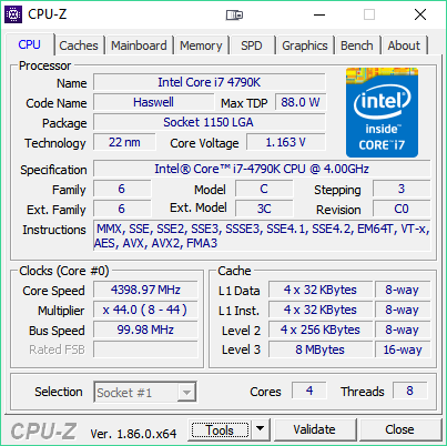 cpuid asus cpu z