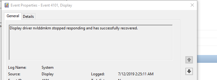 games crashing due to display driver not working