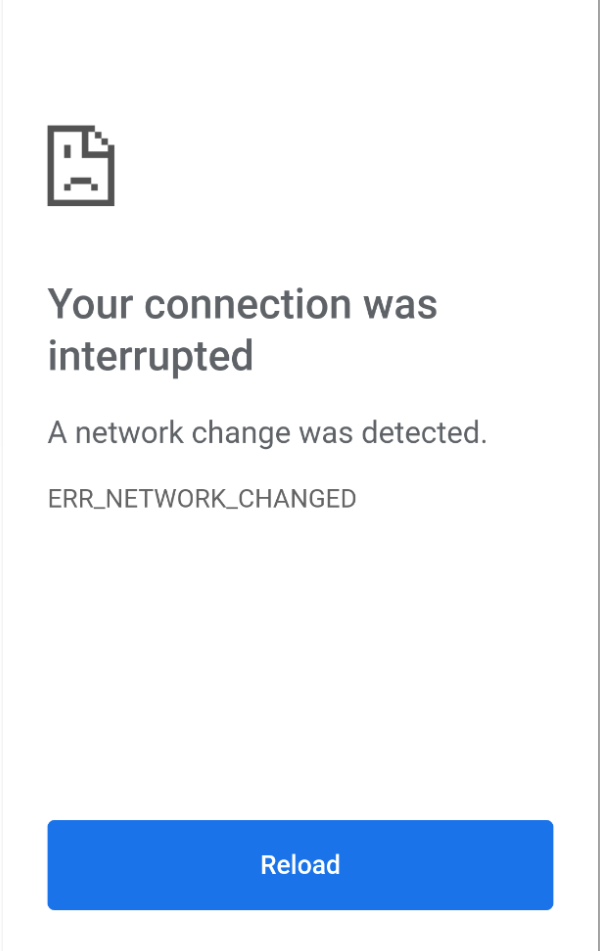 the connection was interrupted