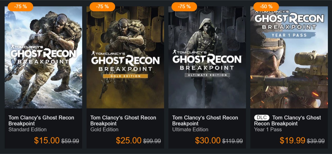 Ubisoft Is Selling Ghost Recon Breakpoint For 75 Off H Ard Forum