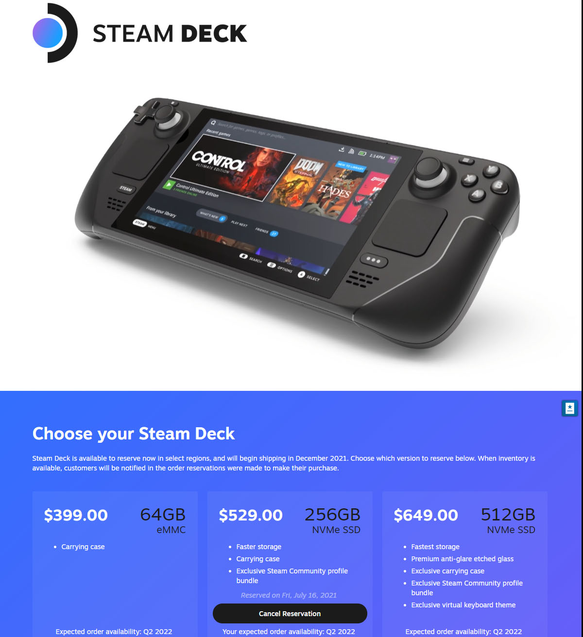 steam deck 512gb price